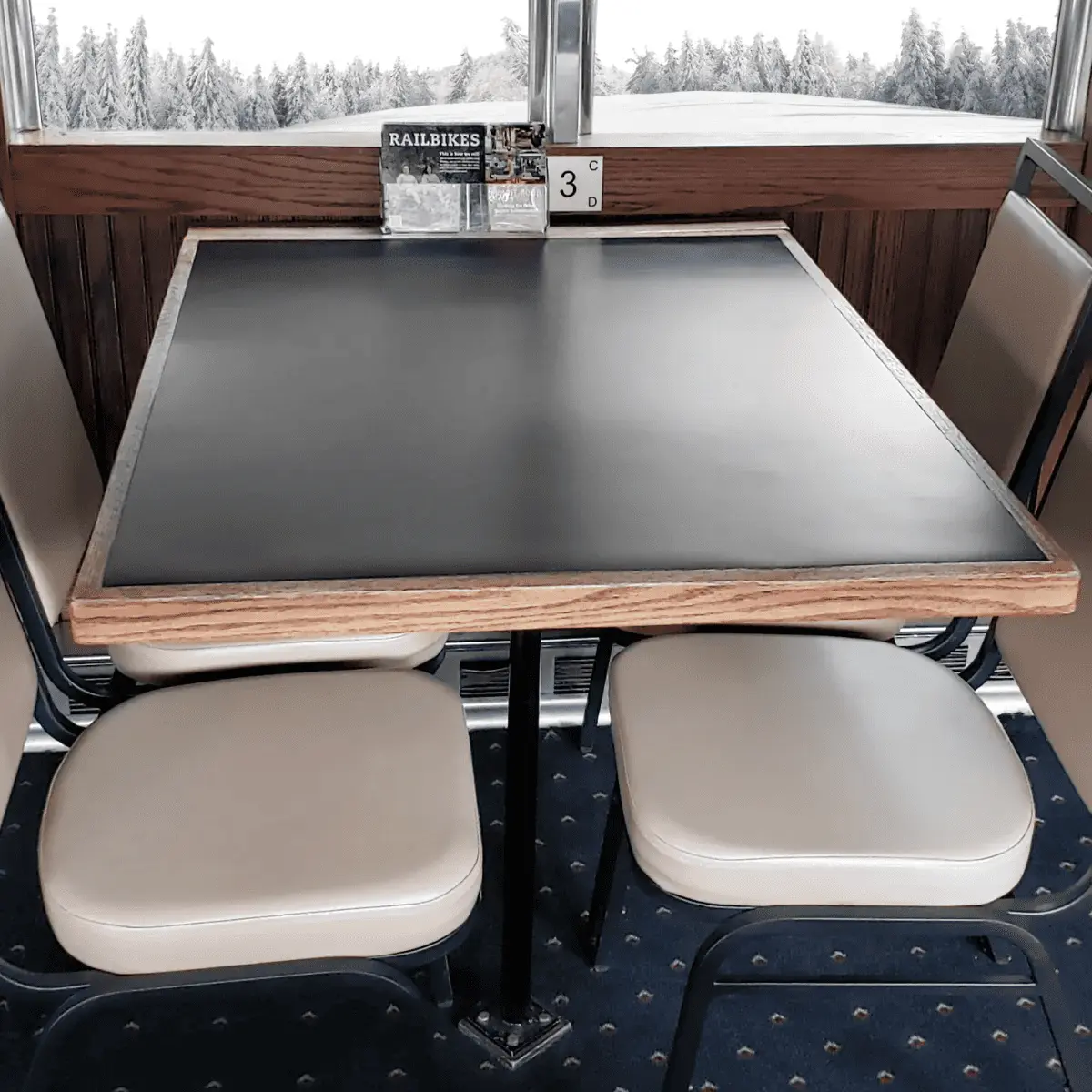 Parlor seating Christmas train