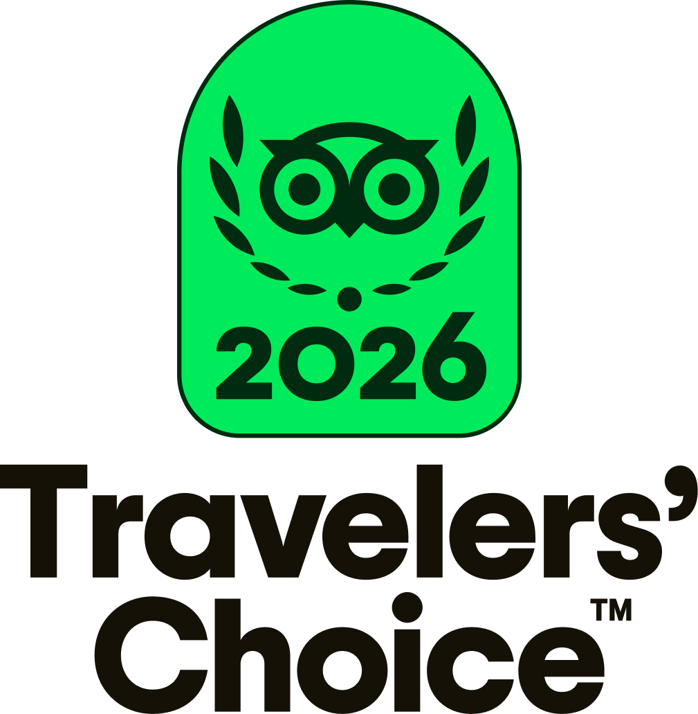 Green 2026 Travelers' Choice logo with owl and laurel design.